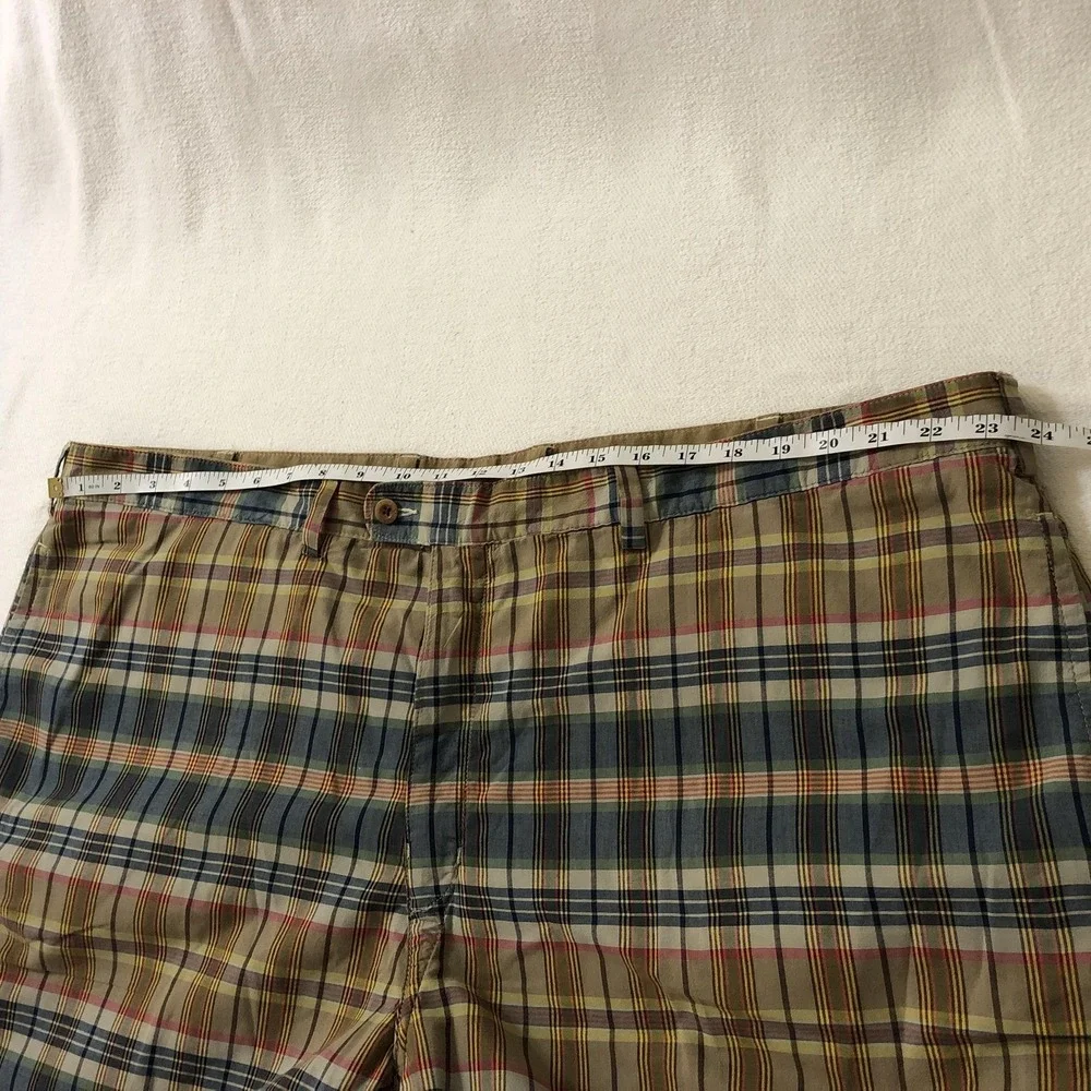 Polo Ralph Lauren Shorts Mens 48 Multicolor Plaid Chino Reversible 9 Inseam Big